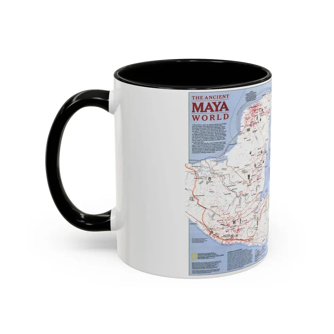 North America - The Ancient Maya World (1990) (Map) Accent Coffee Mug - Go Mug Yourself