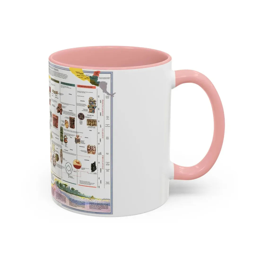 North America - The Ancient Maya World (1990) (Map) Accent Coffee Mug - Go Mug Yourself