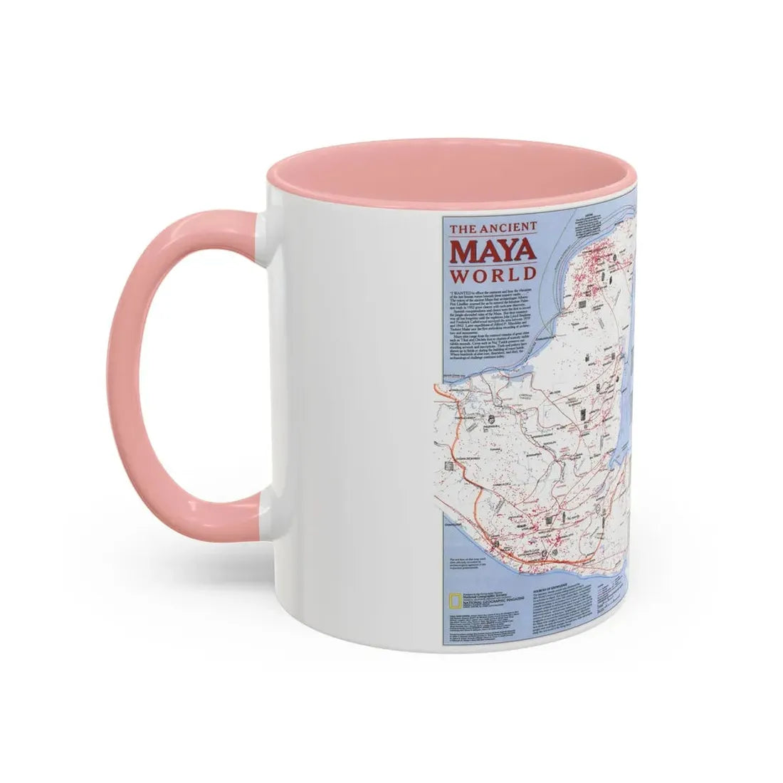 North America - The Ancient Maya World (1990) (Map) Accent Coffee Mug - Go Mug Yourself