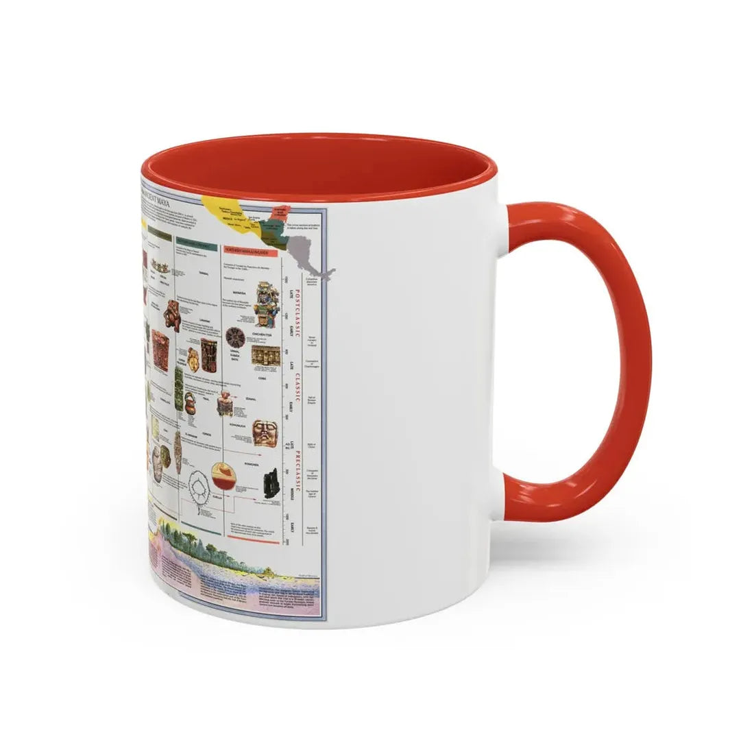 North America - The Ancient Maya World (1990) (Map) Accent Coffee Mug - Go Mug Yourself