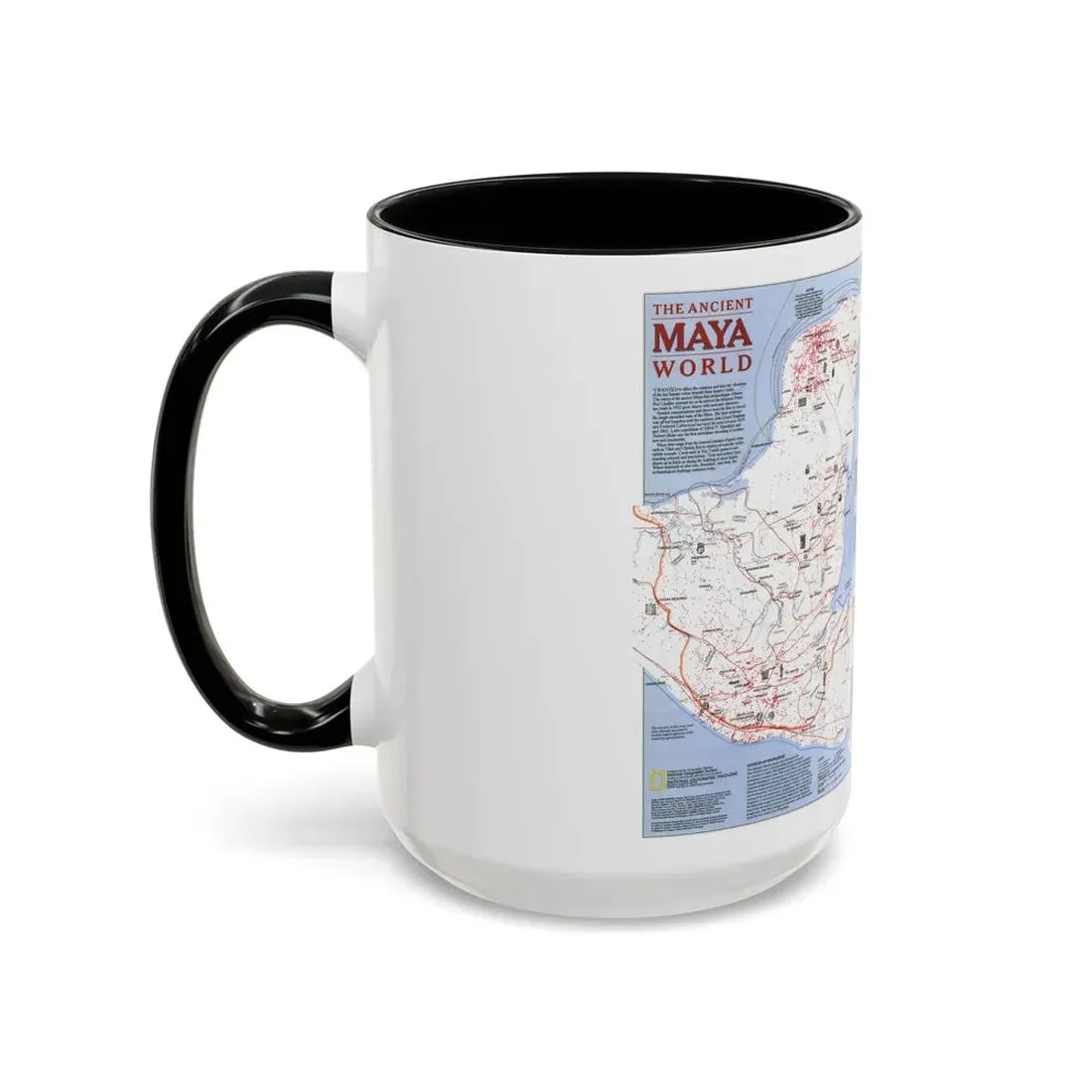 North America - The Ancient Maya World (1990) (Map) Accent Coffee Mug - Go Mug Yourself