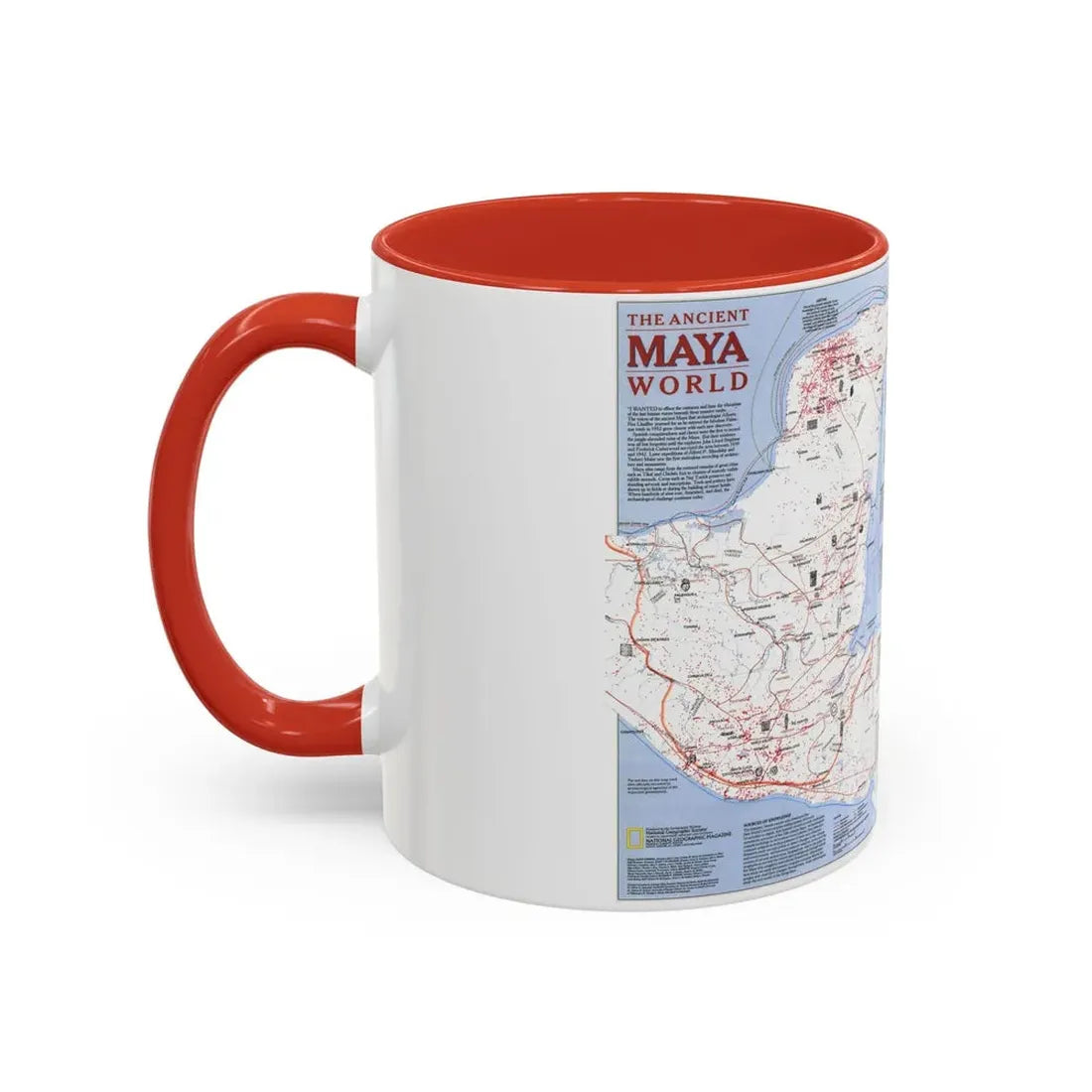 North America - The Ancient Maya World (1990) (Map) Accent Coffee Mug - Go Mug Yourself