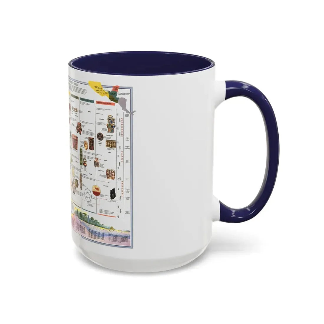 North America - The Ancient Maya World (1990) (Map) Accent Coffee Mug - Go Mug Yourself
