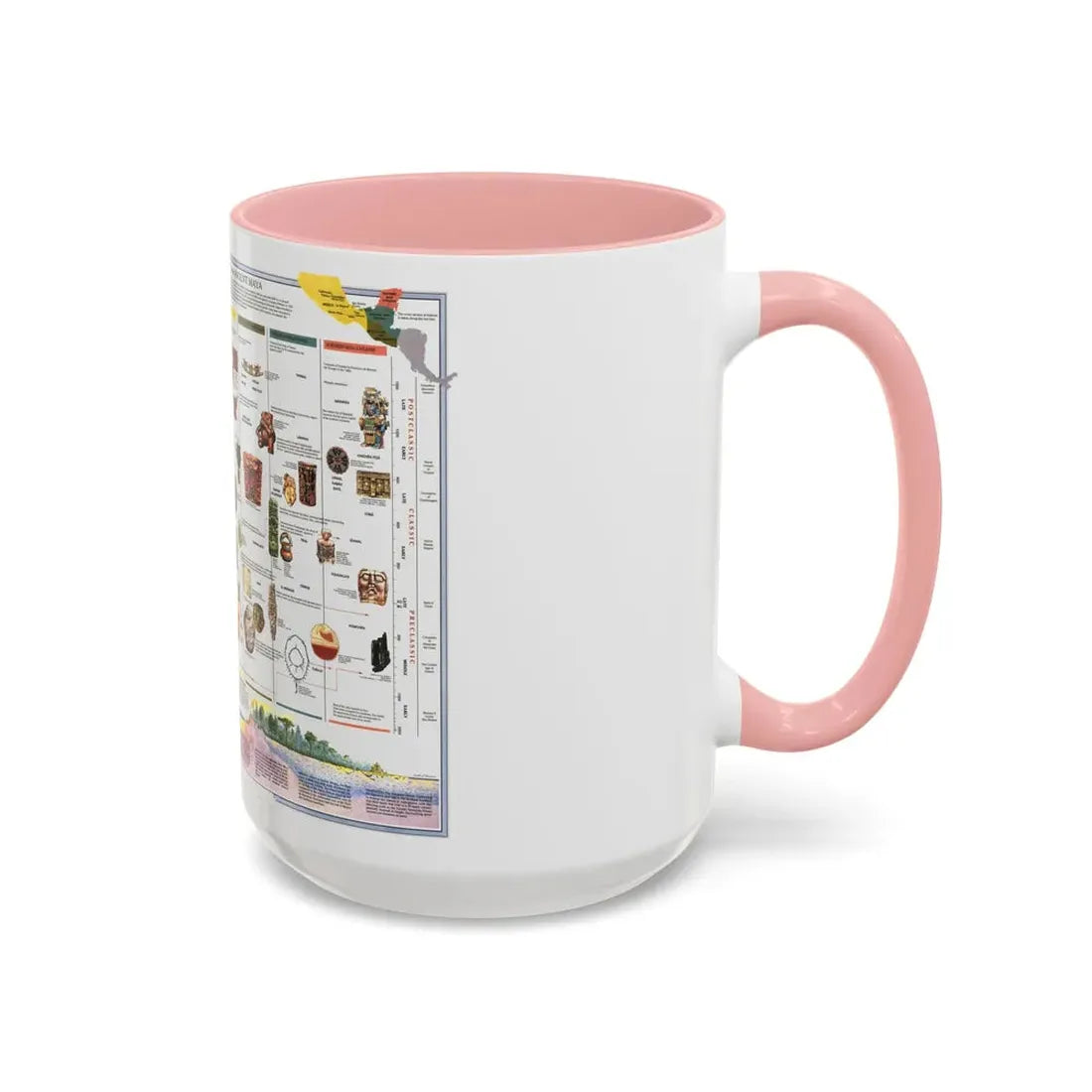 North America - The Ancient Maya World (1990) (Map) Accent Coffee Mug - Go Mug Yourself
