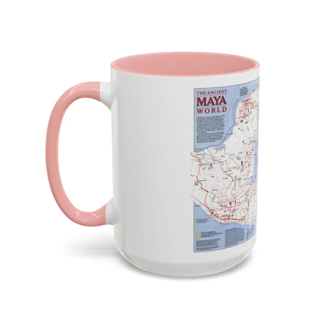 North America - The Ancient Maya World (1990) (Map) Accent Coffee Mug - Go Mug Yourself