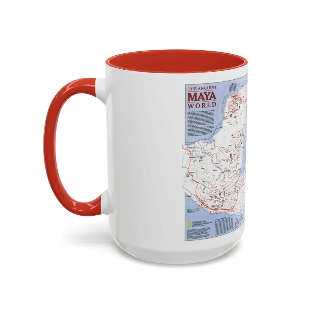 North America - The Ancient Maya World (1990) (Map) Accent Coffee Mug - Go Mug Yourself