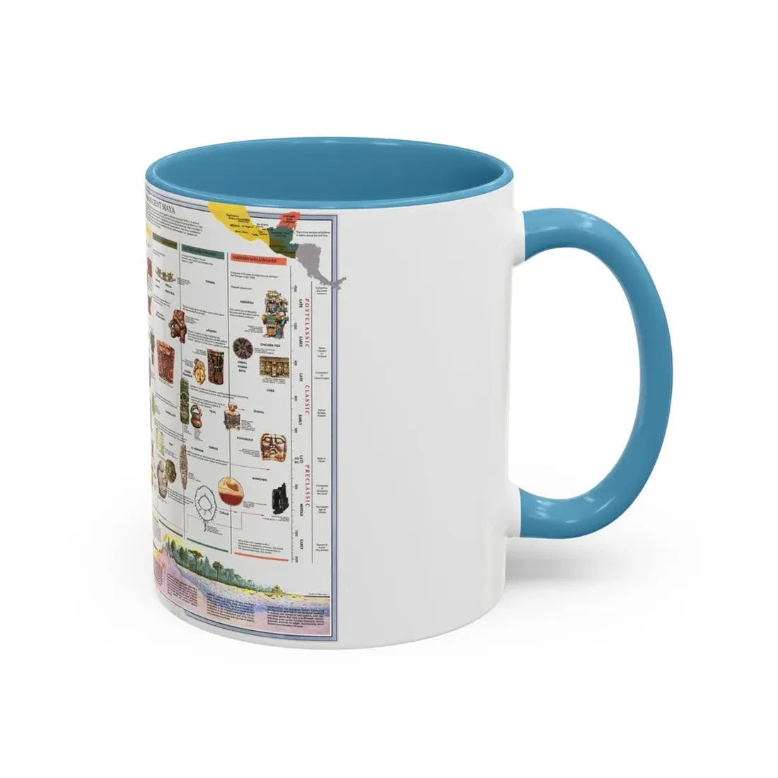 North America - The Ancient Maya World (1990) (Map) Accent Coffee Mug - Go Mug Yourself