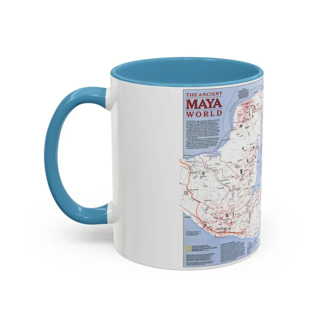 North America - The Ancient Maya World (1990) (Map) Accent Coffee Mug - Go Mug Yourself