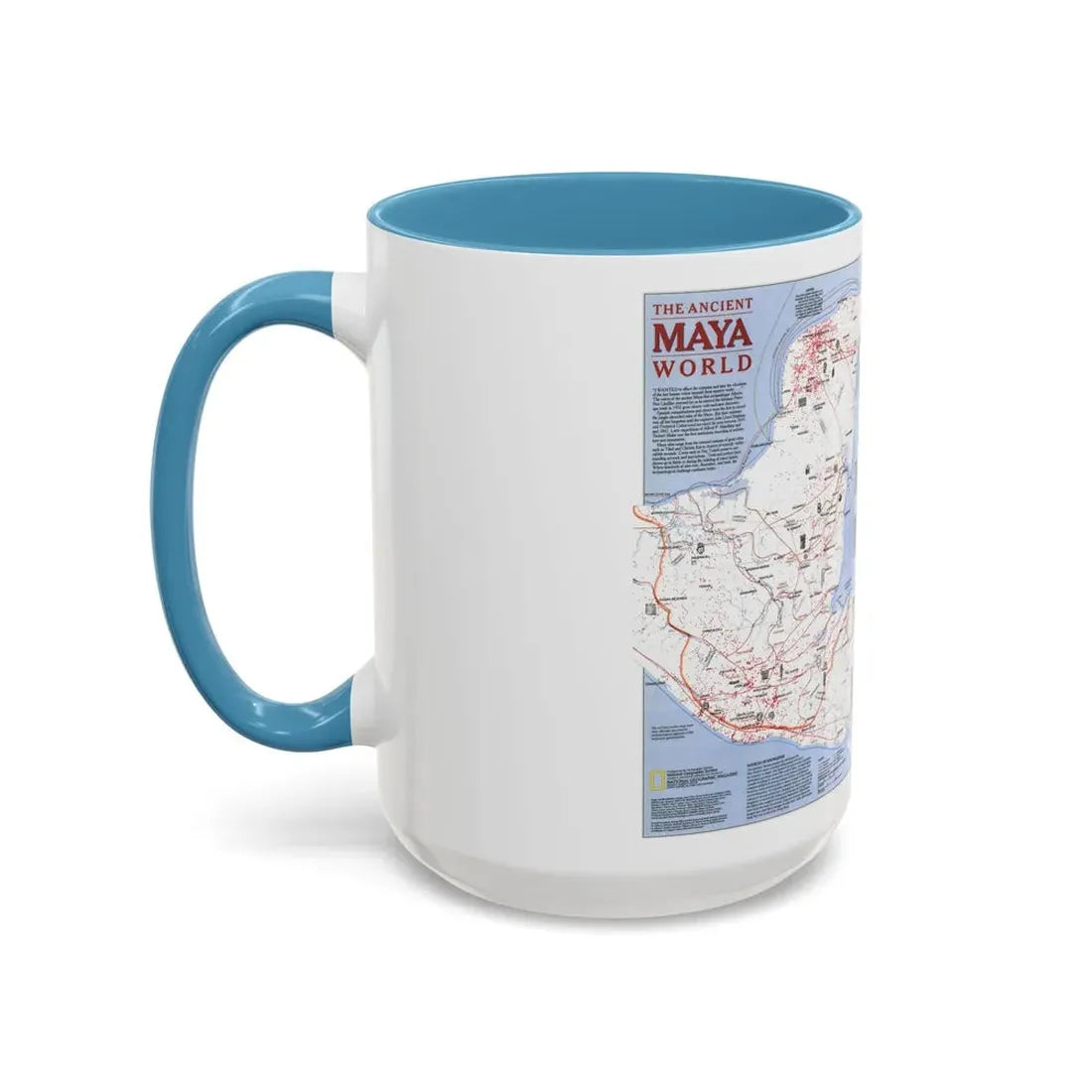 North America - The Ancient Maya World (1990) (Map) Accent Coffee Mug - Go Mug Yourself