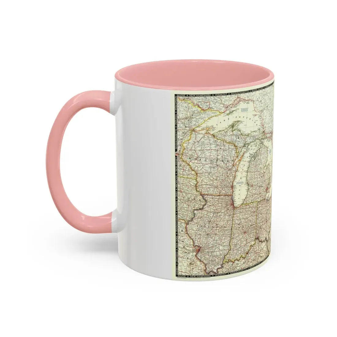 North America - The Great Lakes Region (1953) (Map) Accent Coffee Mug - Go Mug Yourself