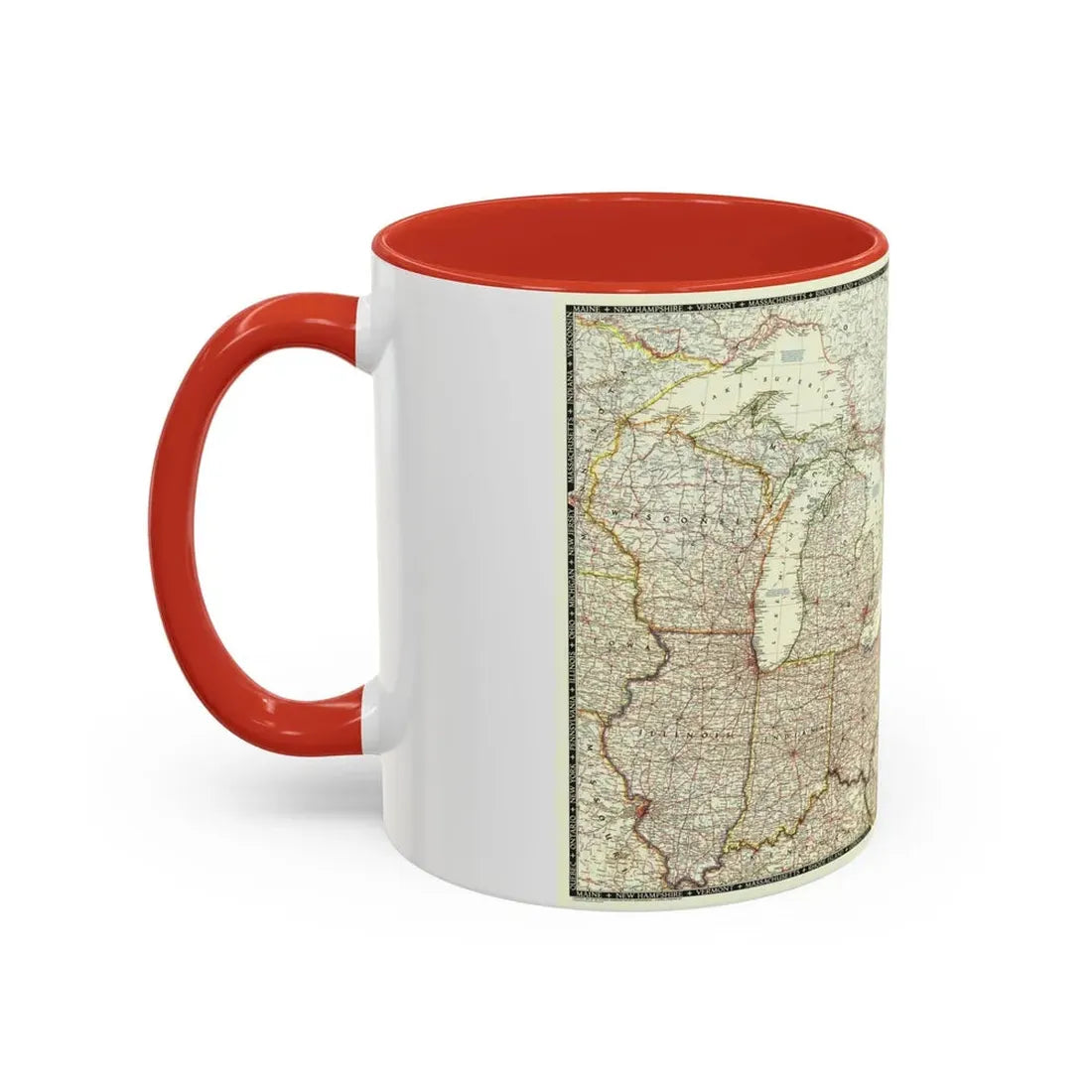 North America - The Great Lakes Region (1953) (Map) Accent Coffee Mug - Go Mug Yourself