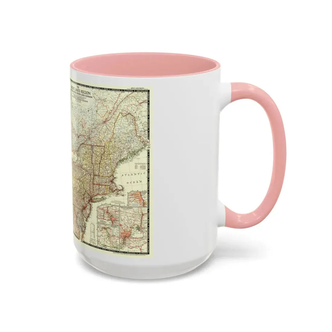 North America - The Great Lakes Region (1953) (Map) Accent Coffee Mug - Go Mug Yourself