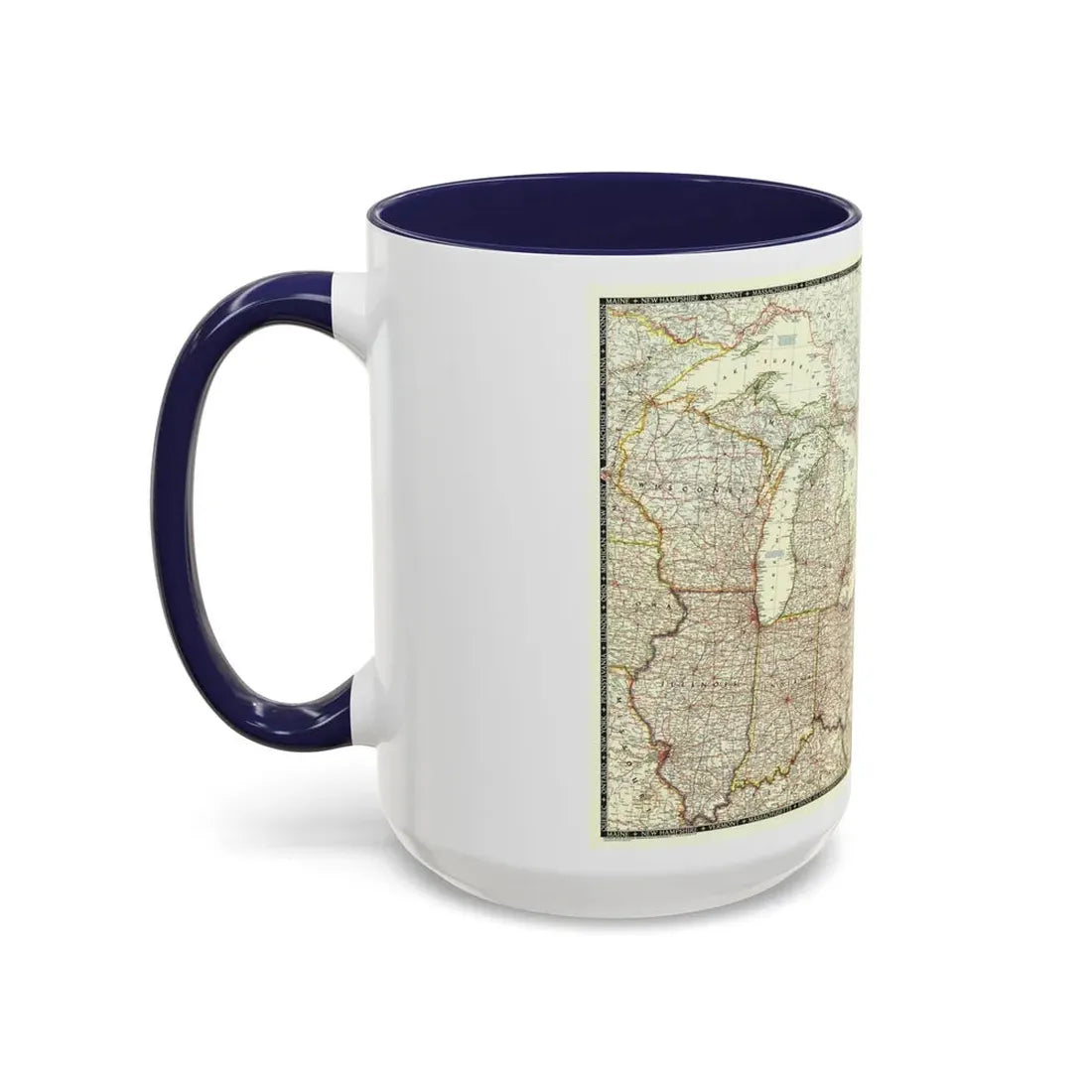 North America - The Great Lakes Region (1953) (Map) Accent Coffee Mug - Go Mug Yourself