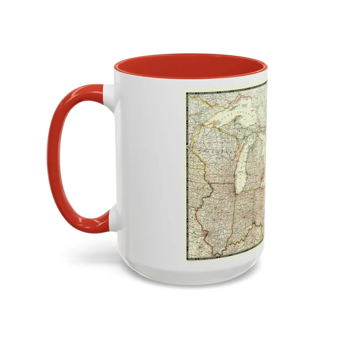 North America - The Great Lakes Region (1953) (Map) Accent Coffee Mug - Go Mug Yourself
