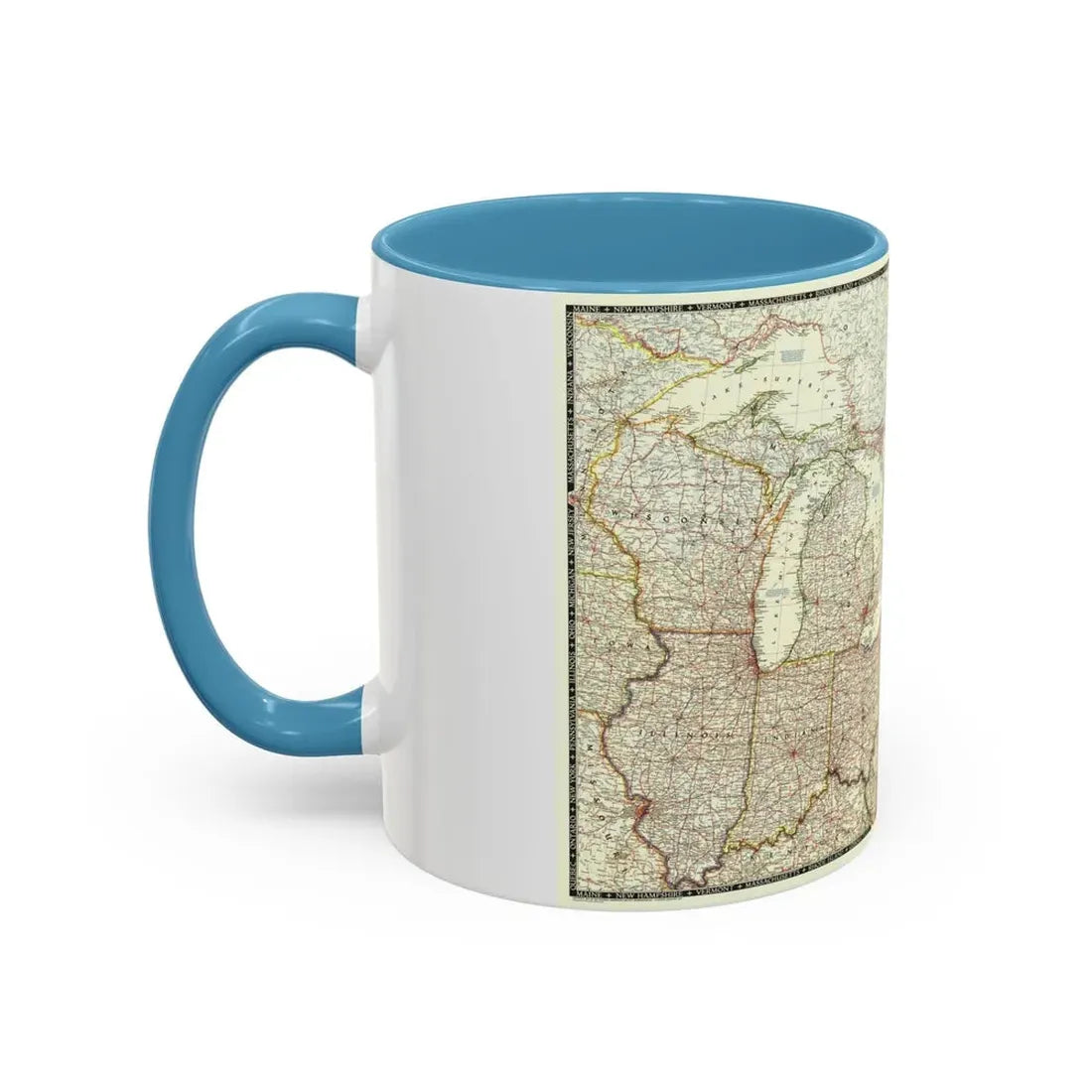 North America - The Great Lakes Region (1953) (Map) Accent Coffee Mug - Go Mug Yourself