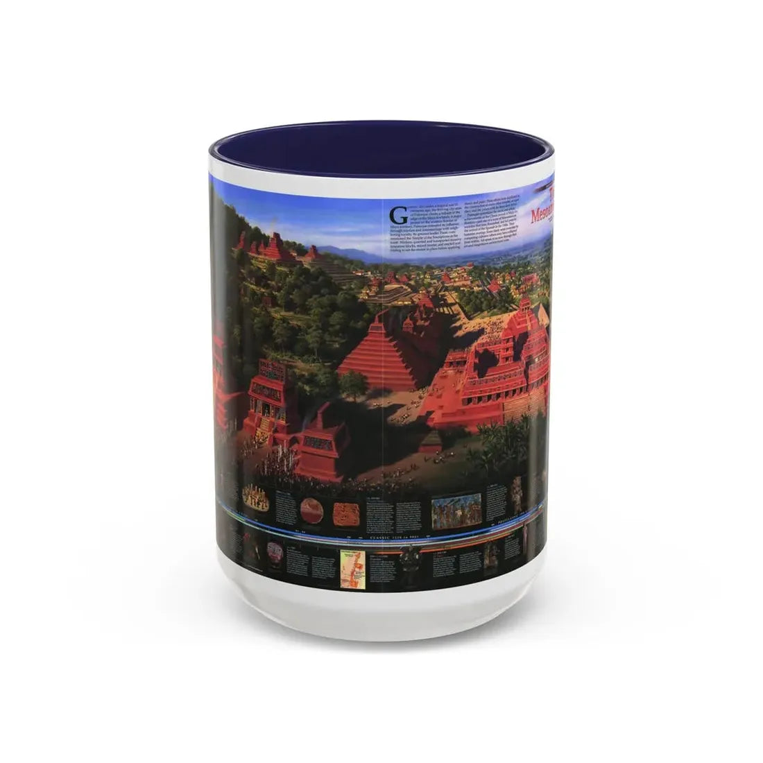 North America - The Mesoamericans (1997) (Map) Accent Coffee Mug 15oz Navy - Go Mug Yourself
