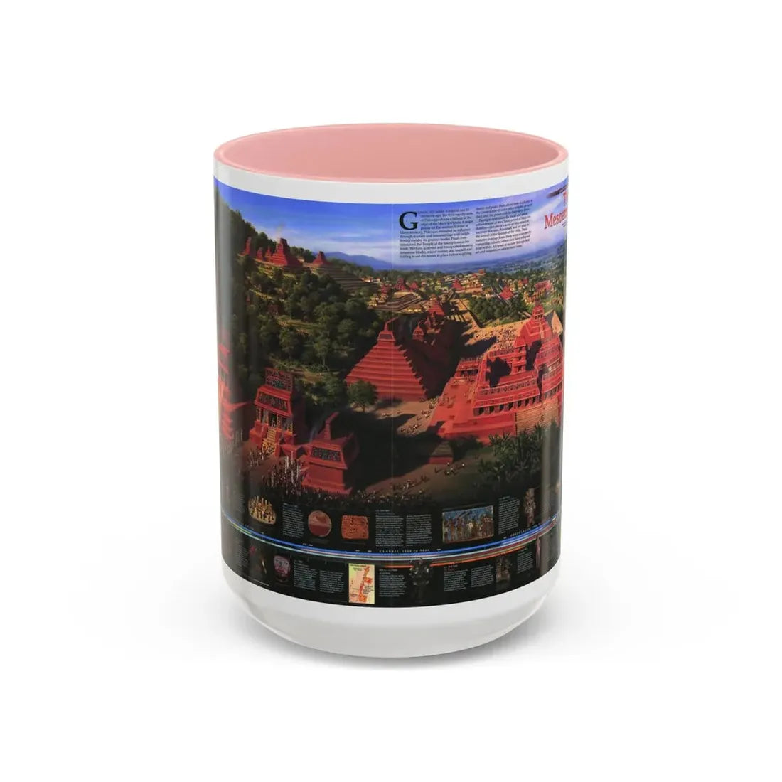 North America - The Mesoamericans (1997) (Map) Accent Coffee Mug 15oz Pink - Go Mug Yourself