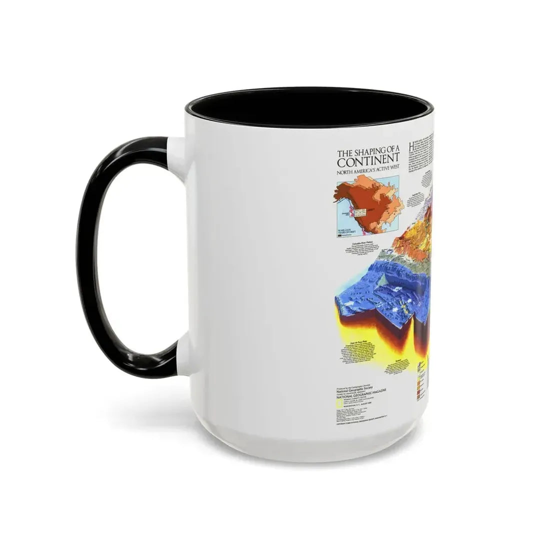 North America - The Shaping of a Continent (1985) (Map) Accent Coffee Mug - Go Mug Yourself