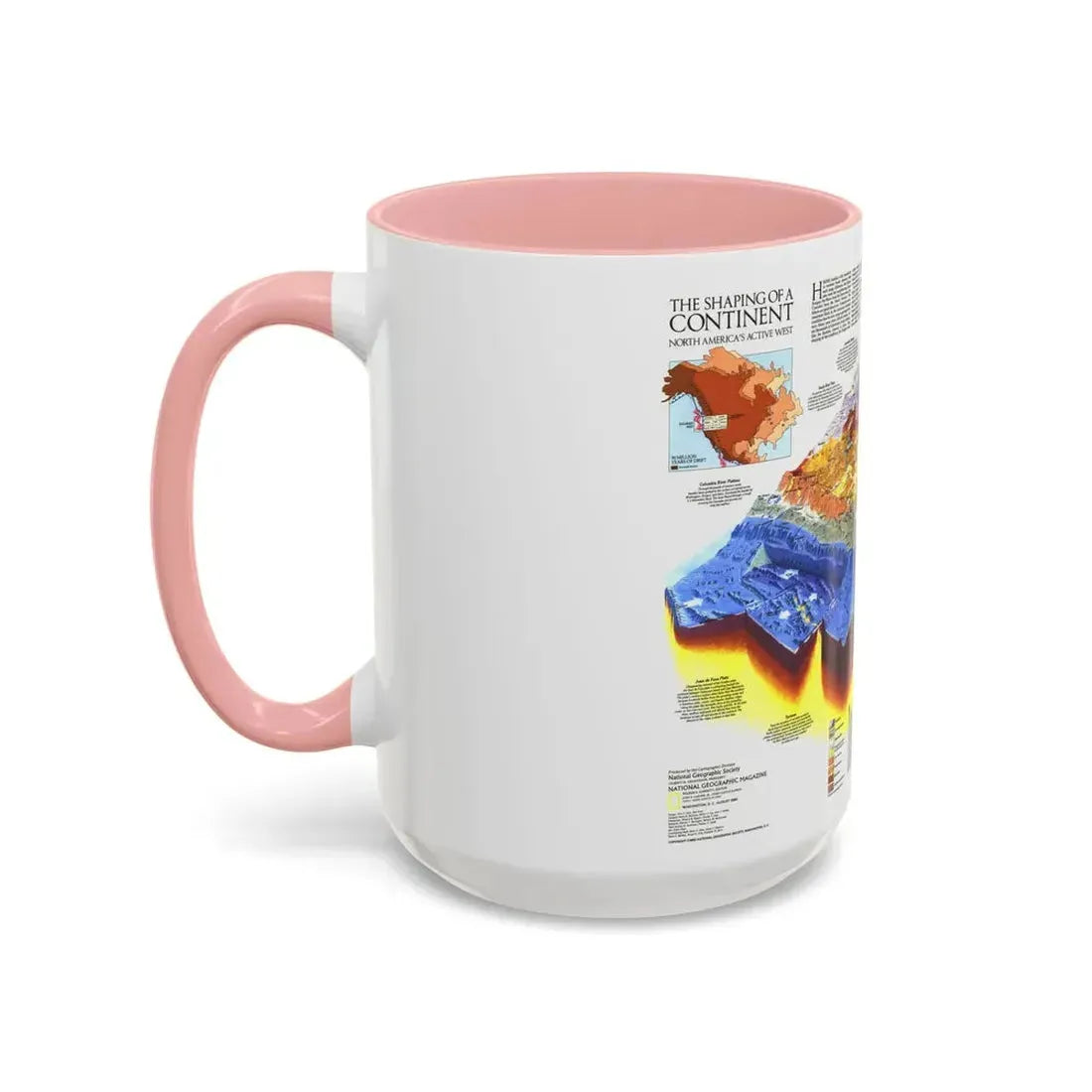 North America - The Shaping of a Continent (1985) (Map) Accent Coffee Mug - Go Mug Yourself