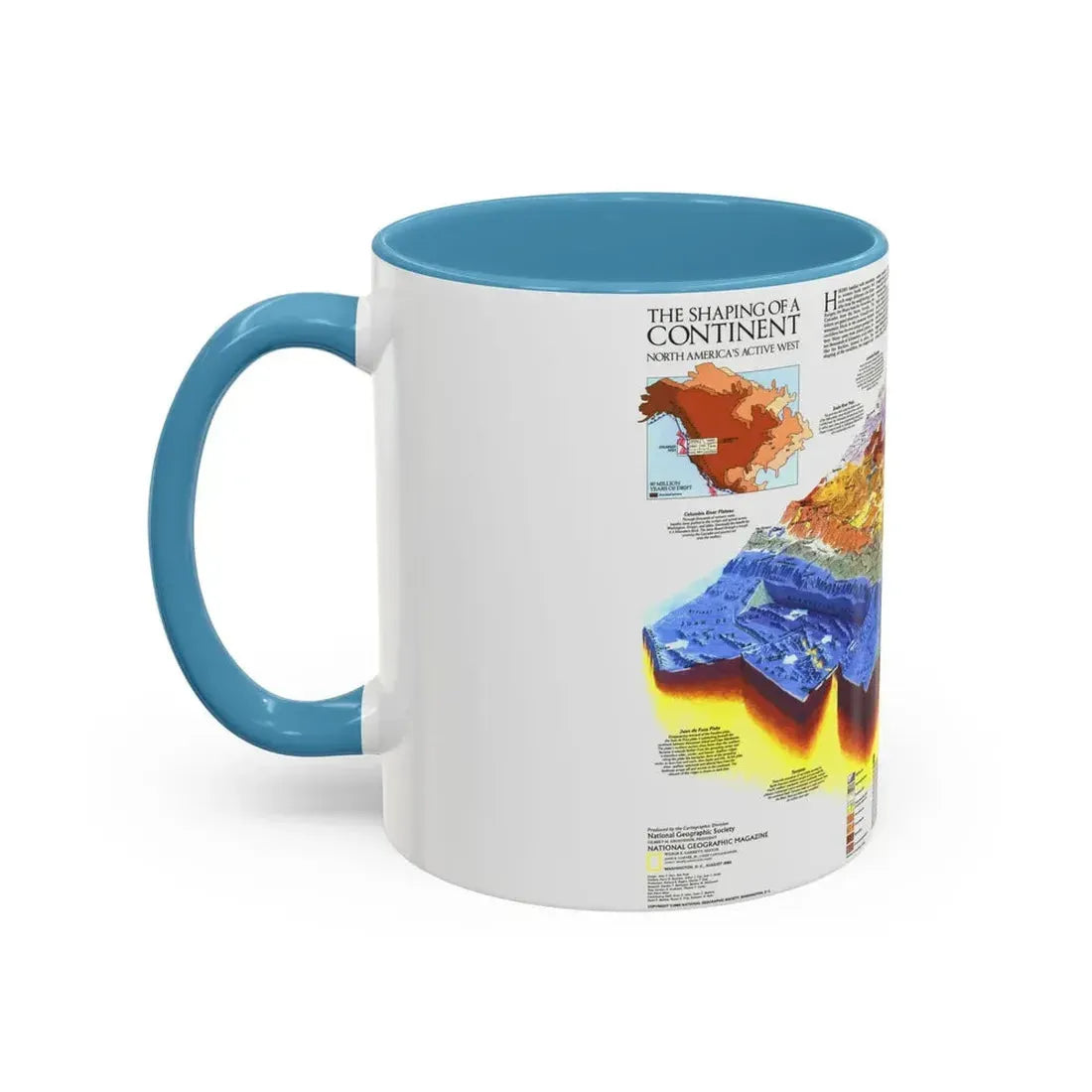 North America - The Shaping of a Continent (1985) (Map) Accent Coffee Mug - Go Mug Yourself