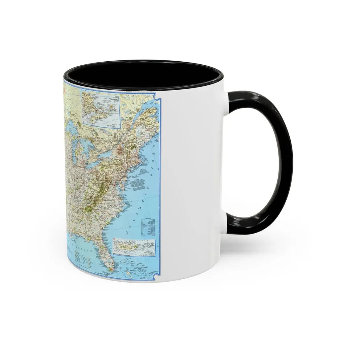 North America - Vacationlands (1966) (Map) Accent Coffee Mug - Go Mug Yourself
