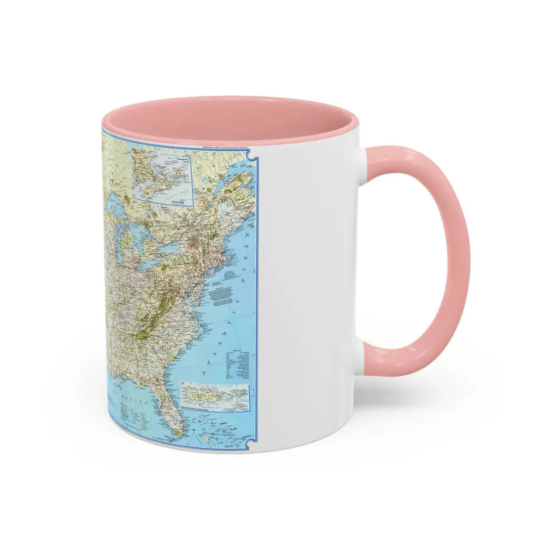 North America - Vacationlands (1966) (Map) Accent Coffee Mug - Go Mug Yourself