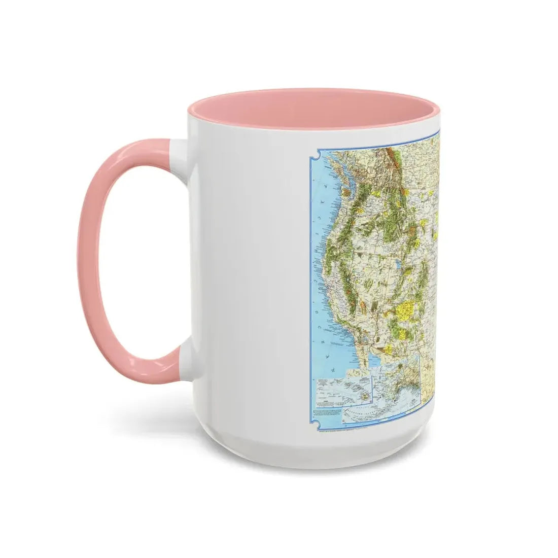 North America - Vacationlands (1966) (Map) Accent Coffee Mug - Go Mug Yourself