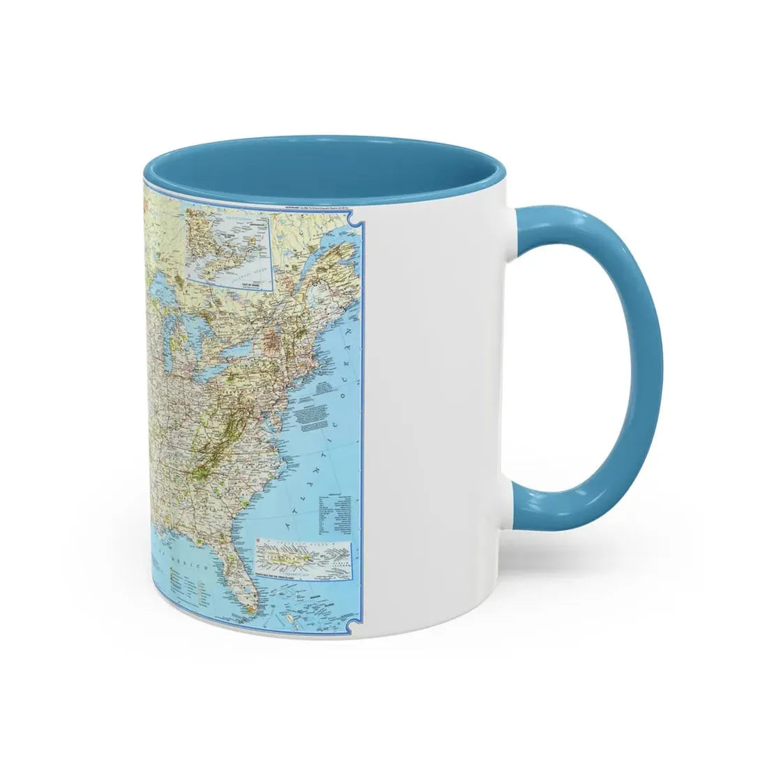 North America - Vacationlands (1966) (Map) Accent Coffee Mug - Go Mug Yourself