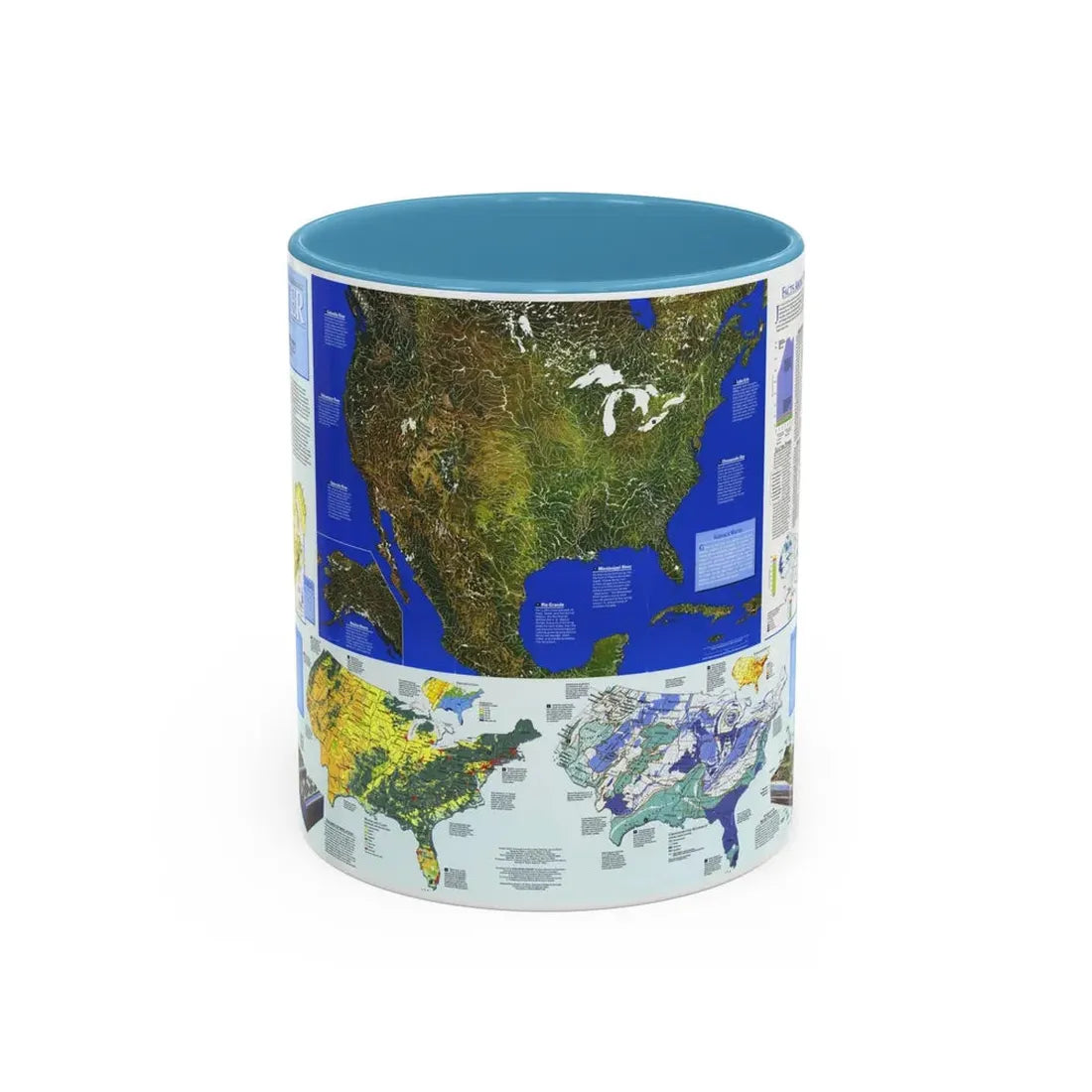 North America - Water- Precious Resource (1993) (Map) Accent Coffee Mug 11oz Light Blue - Go Mug Yourself