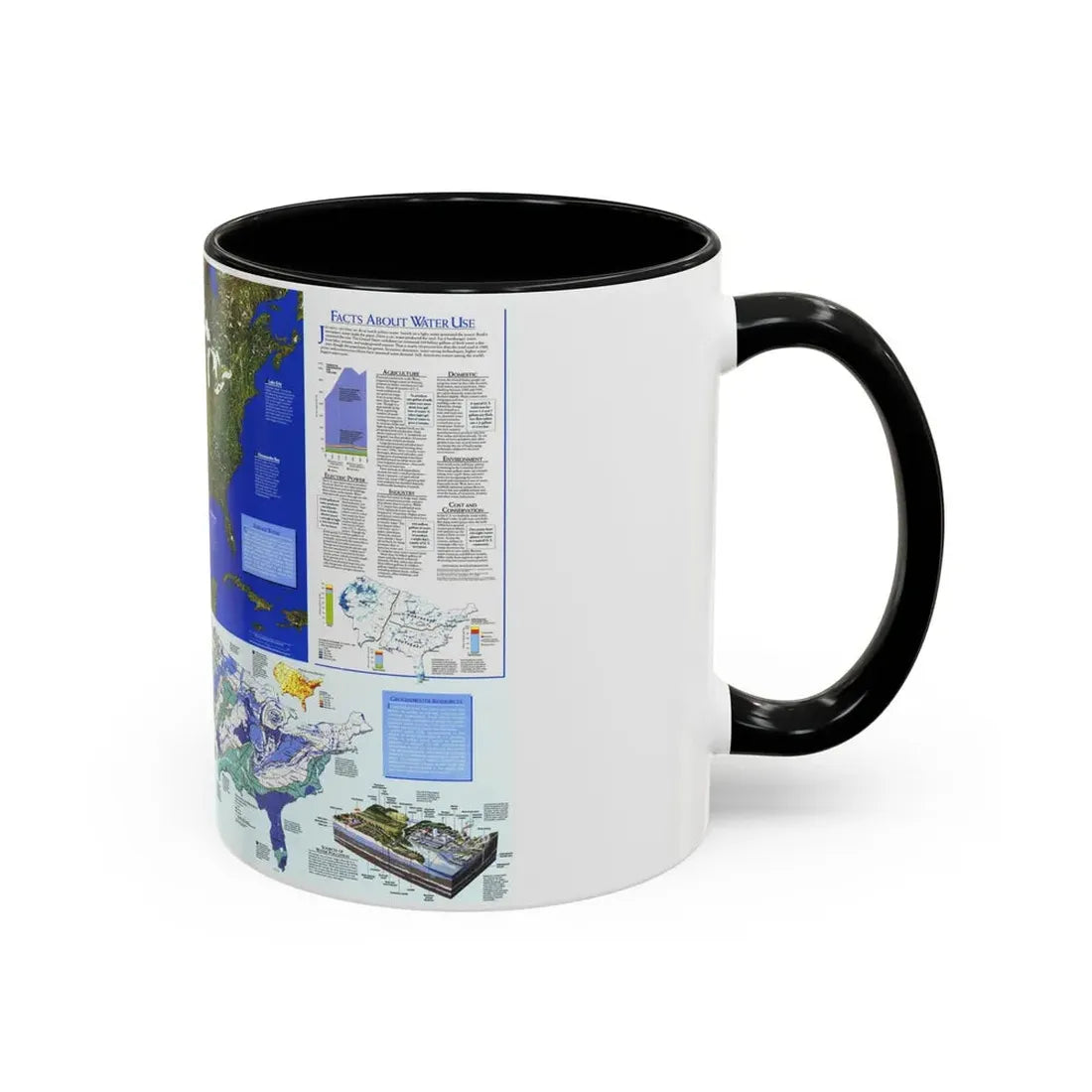 North America - Water- Precious Resource (1993) (Map) Accent Coffee Mug - Go Mug Yourself