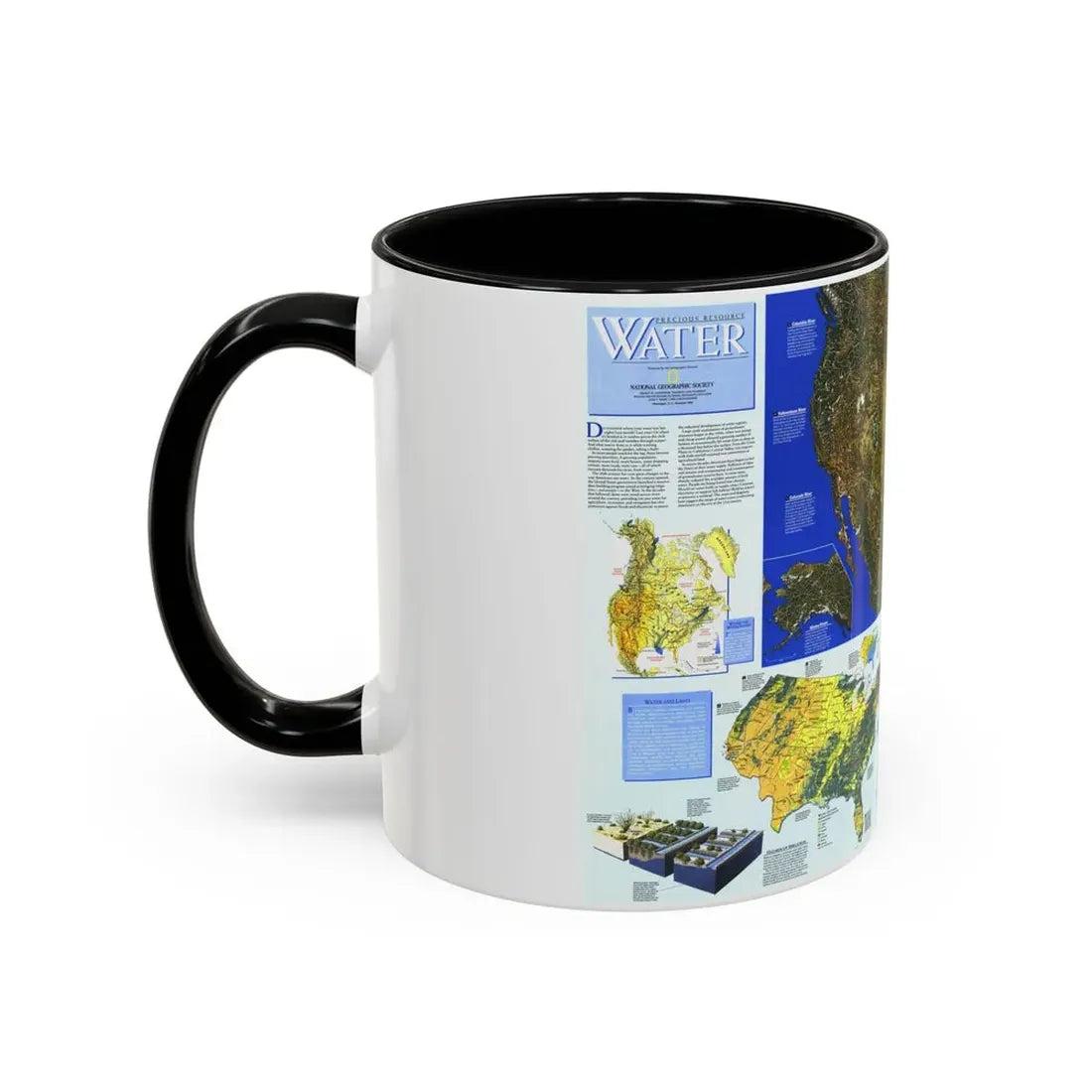 North America - Water- Precious Resource (1993) (Map) Accent Coffee Mug - Go Mug Yourself
