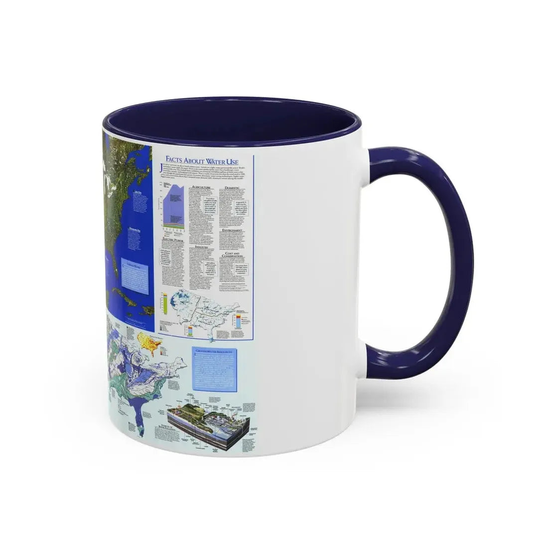North America - Water- Precious Resource (1993) (Map) Accent Coffee Mug - Go Mug Yourself