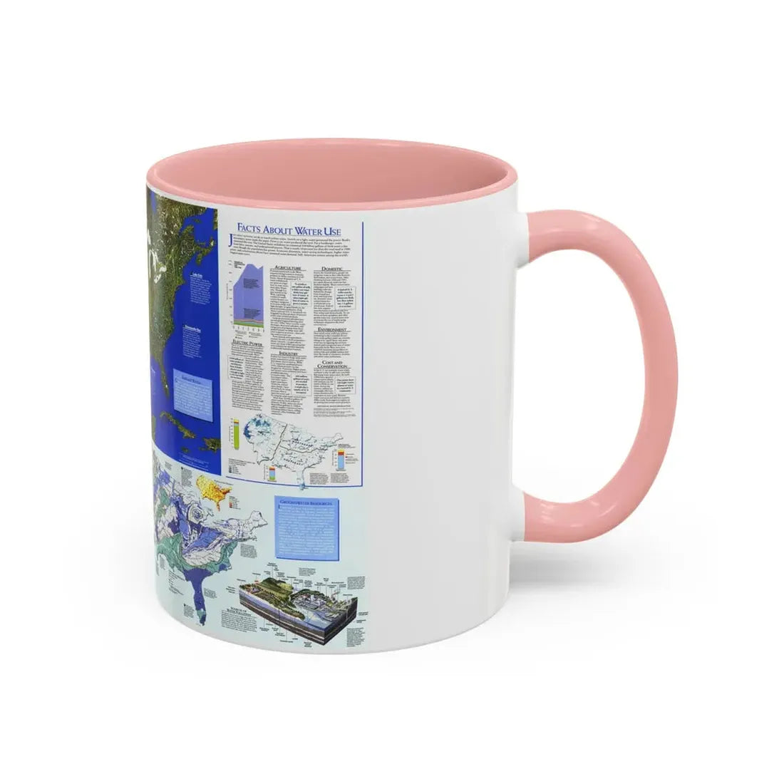 North America - Water- Precious Resource (1993) (Map) Accent Coffee Mug - Go Mug Yourself