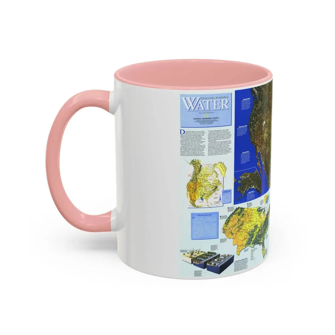 North America - Water- Precious Resource (1993) (Map) Accent Coffee Mug - Go Mug Yourself