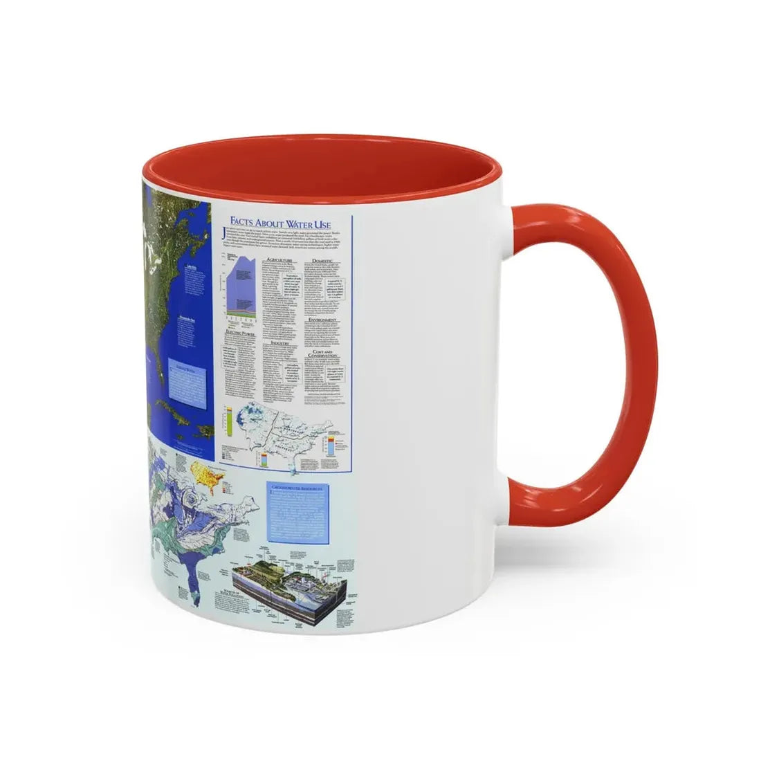 North America - Water- Precious Resource (1993) (Map) Accent Coffee Mug - Go Mug Yourself
