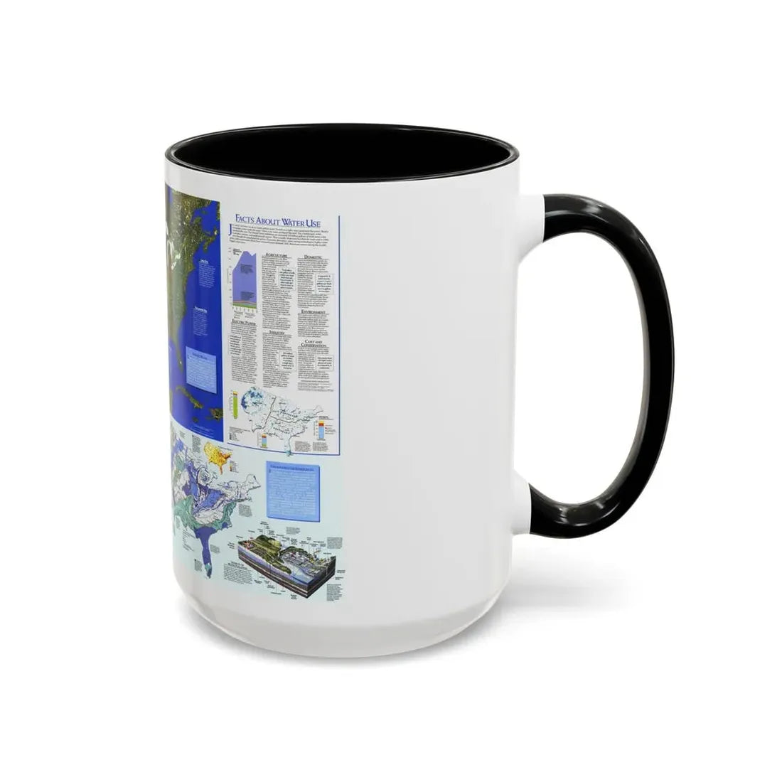 North America - Water- Precious Resource (1993) (Map) Accent Coffee Mug - Go Mug Yourself
