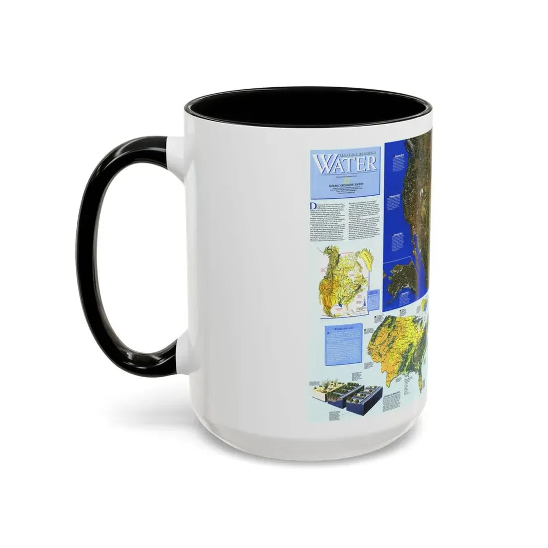 North America - Water- Precious Resource (1993) (Map) Accent Coffee Mug - Go Mug Yourself