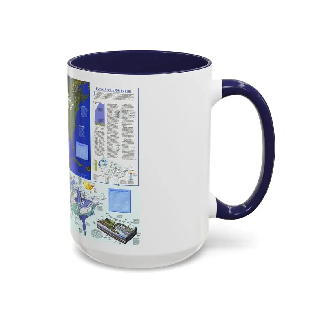 North America - Water- Precious Resource (1993) (Map) Accent Coffee Mug - Go Mug Yourself