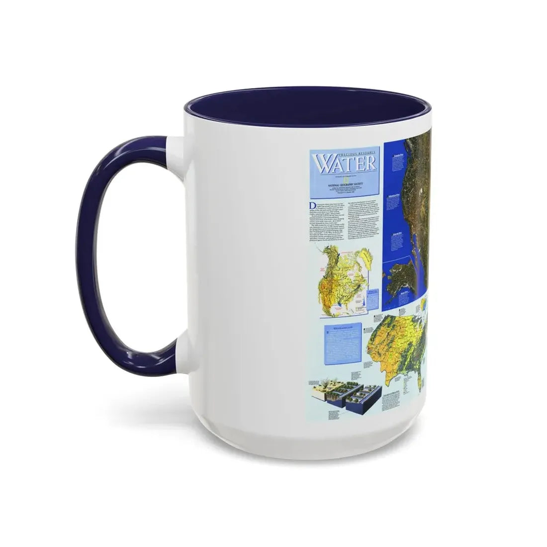 North America - Water- Precious Resource (1993) (Map) Accent Coffee Mug - Go Mug Yourself