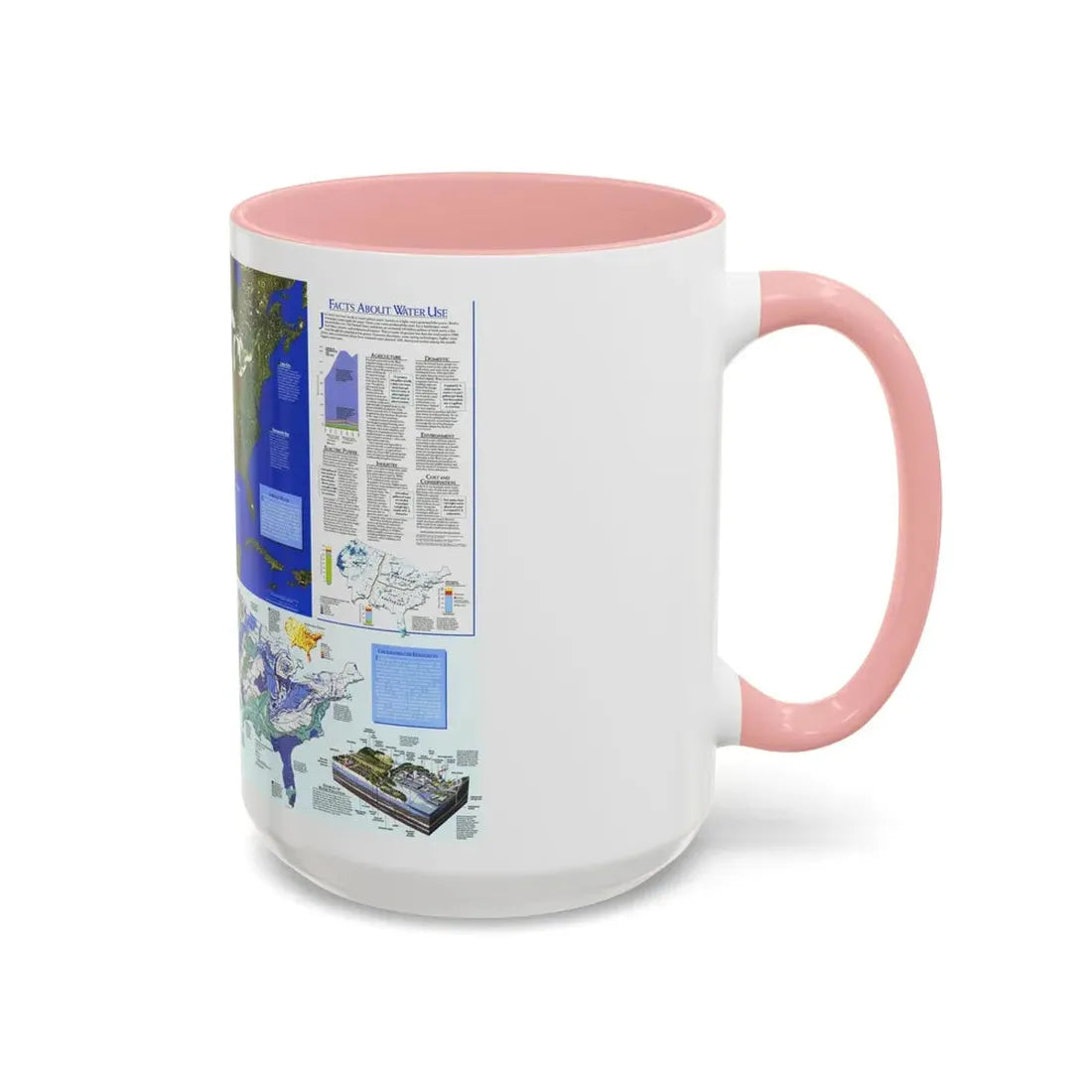 North America - Water- Precious Resource (1993) (Map) Accent Coffee Mug - Go Mug Yourself