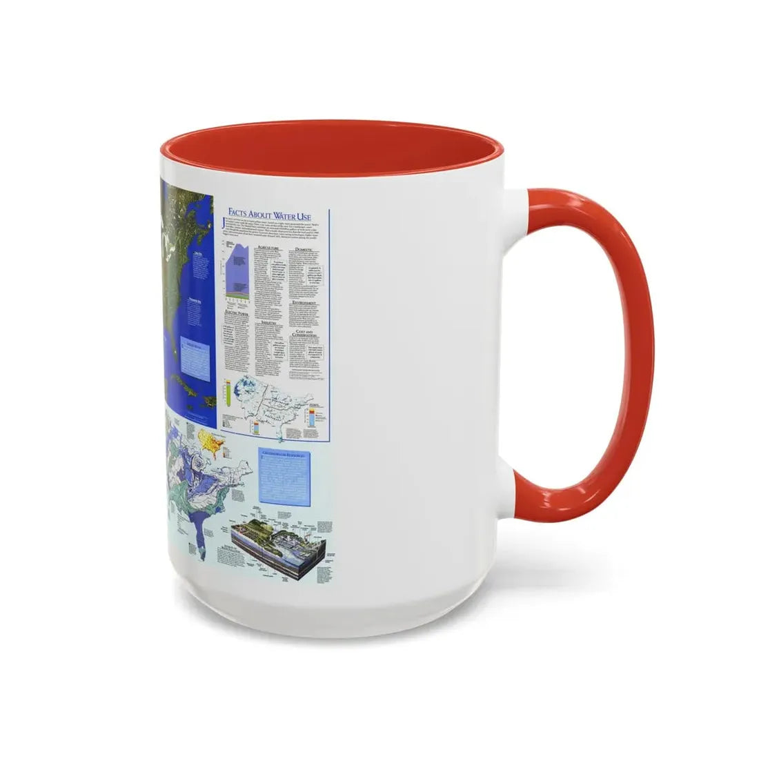 North America - Water- Precious Resource (1993) (Map) Accent Coffee Mug - Go Mug Yourself