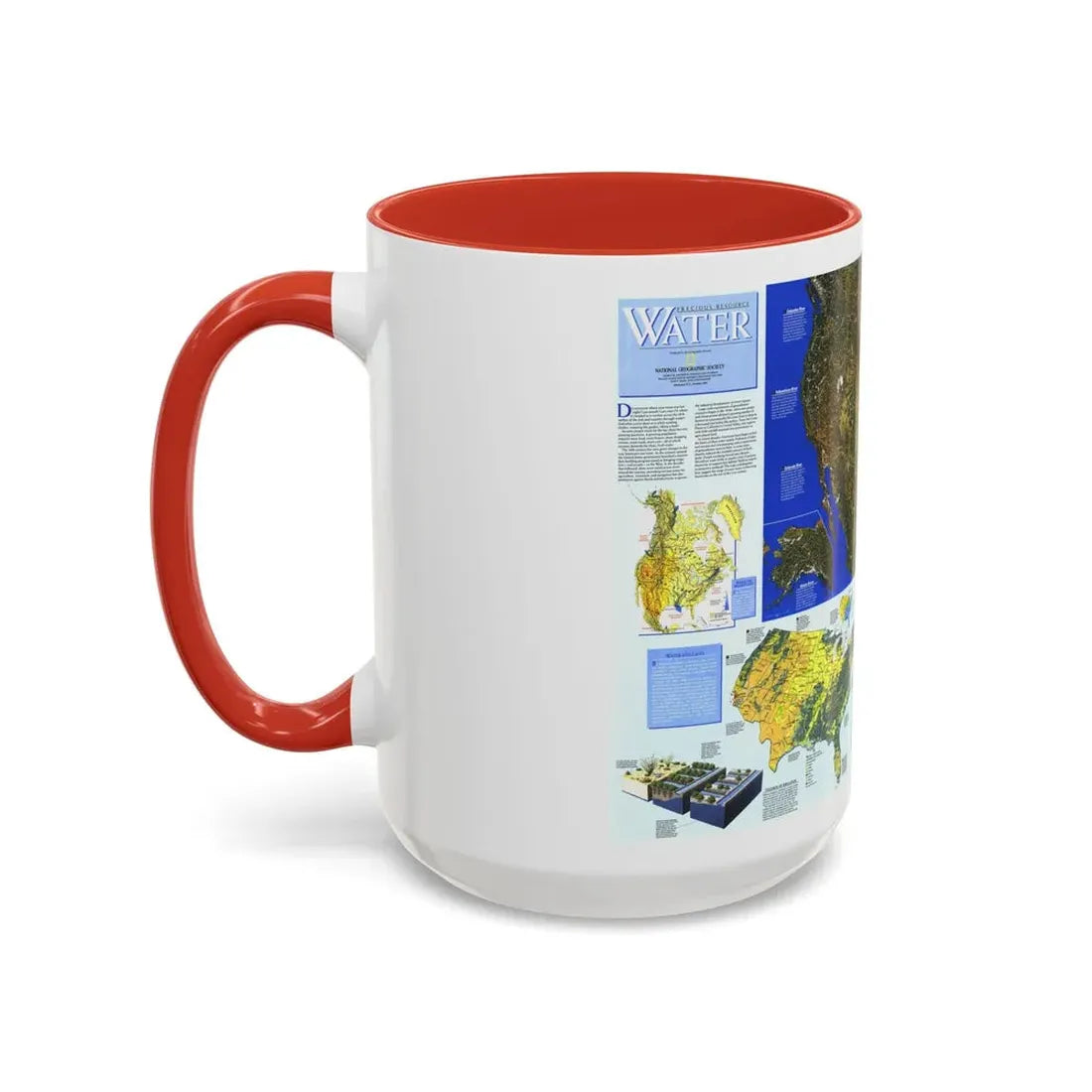 North America - Water- Precious Resource (1993) (Map) Accent Coffee Mug - Go Mug Yourself