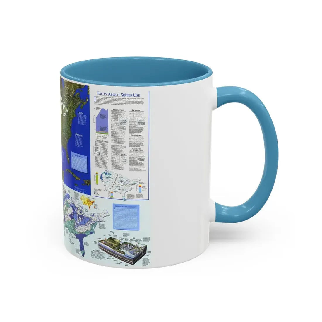 North America - Water- Precious Resource (1993) (Map) Accent Coffee Mug - Go Mug Yourself
