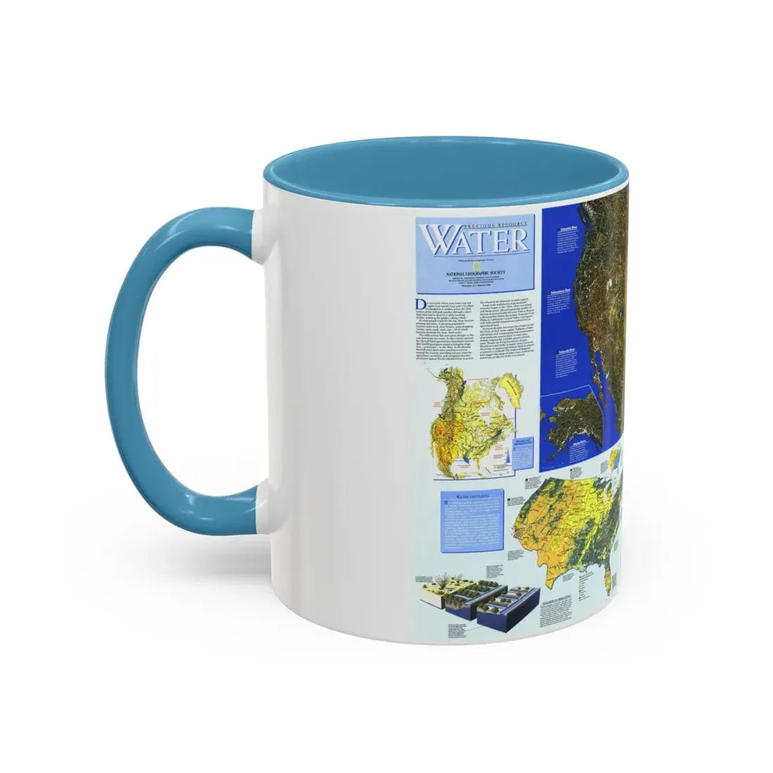 North America - Water- Precious Resource (1993) (Map) Accent Coffee Mug - Go Mug Yourself