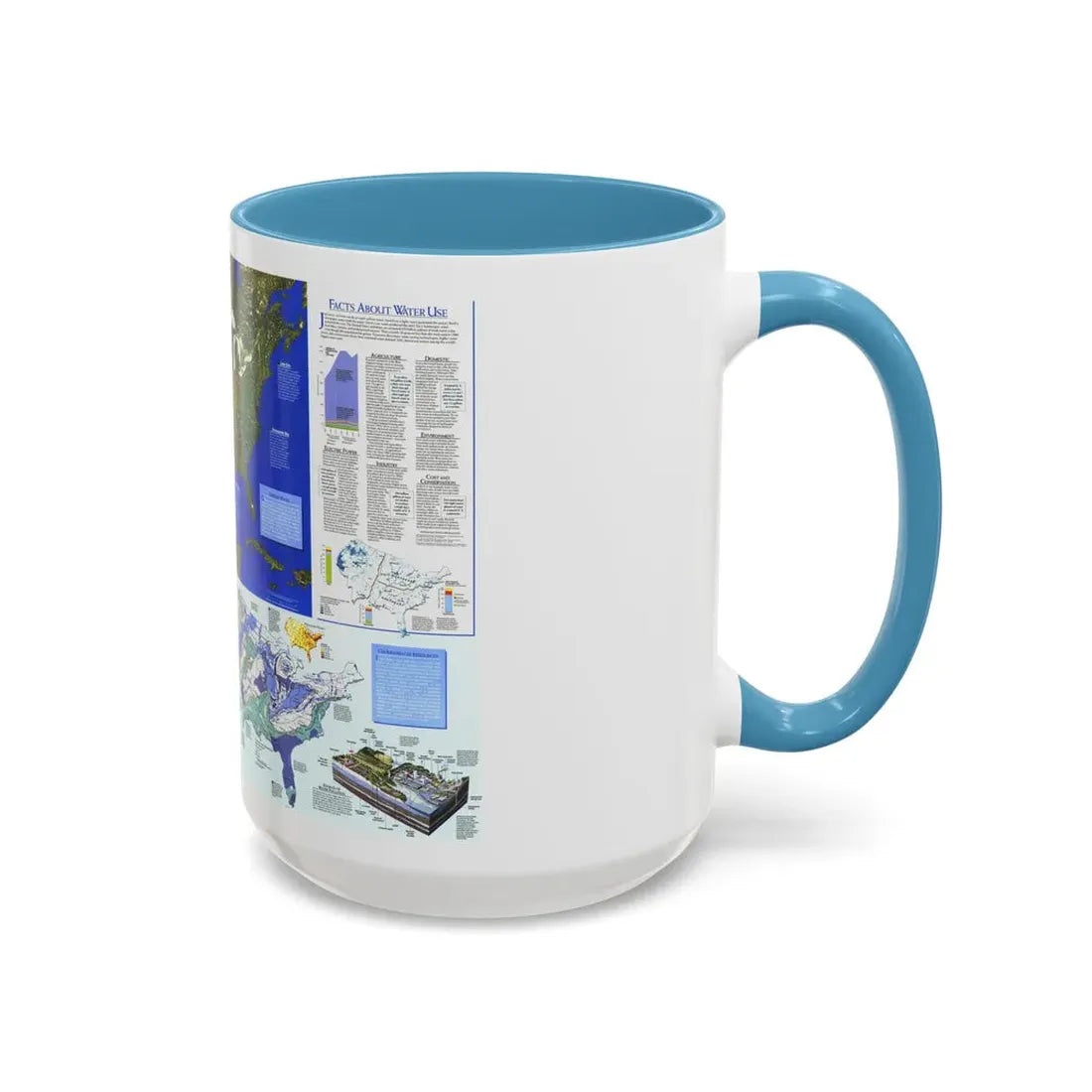 North America - Water- Precious Resource (1993) (Map) Accent Coffee Mug - Go Mug Yourself