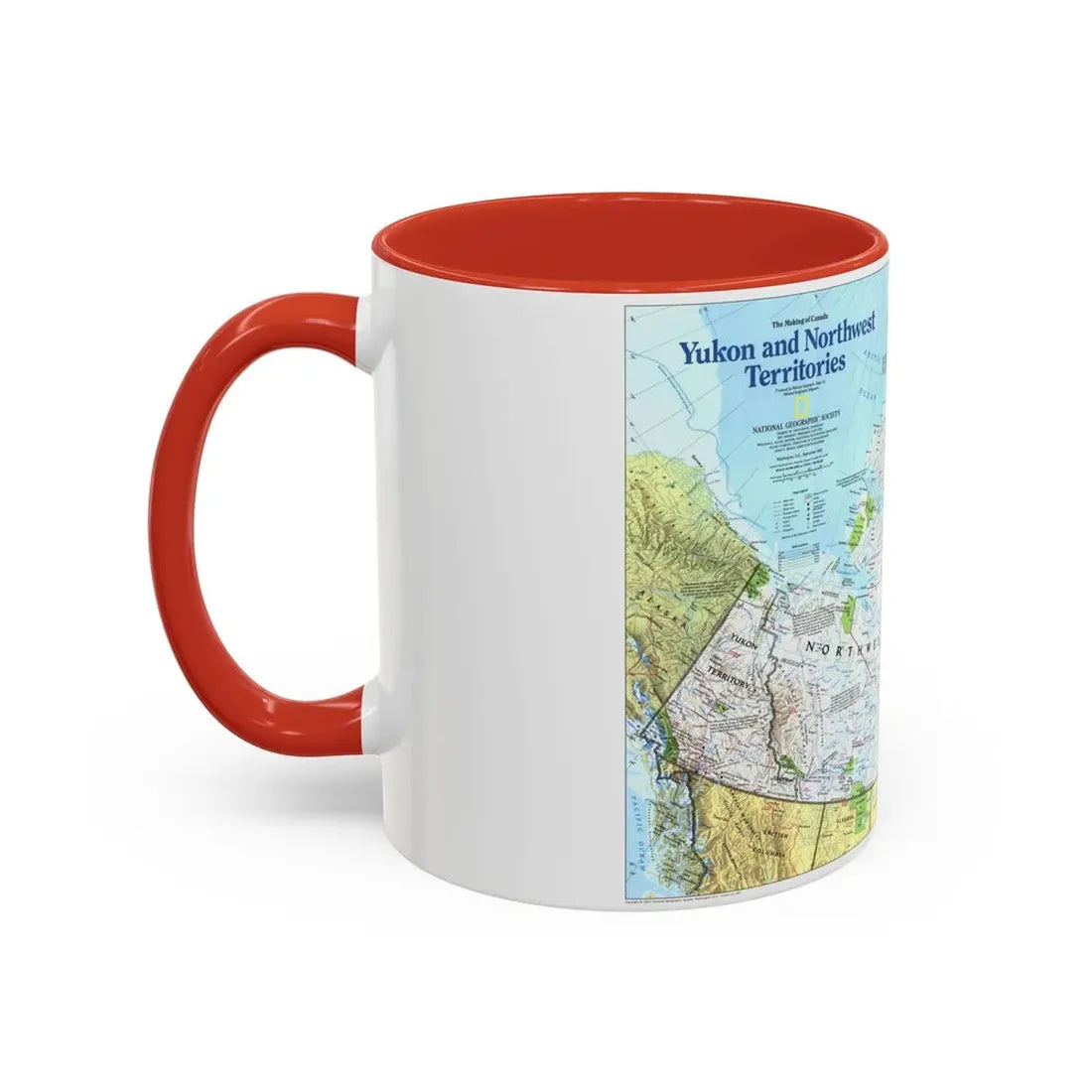 North America - Yukon and Northwest Territories (1997) (Map) Accent Coffee Mug - Go Mug Yourself