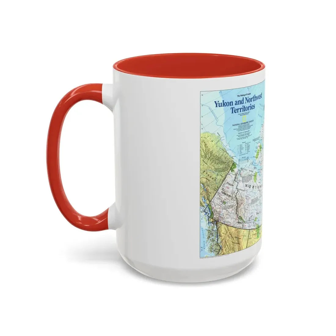 North America - Yukon and Northwest Territories (1997) (Map) Accent Coffee Mug - Go Mug Yourself