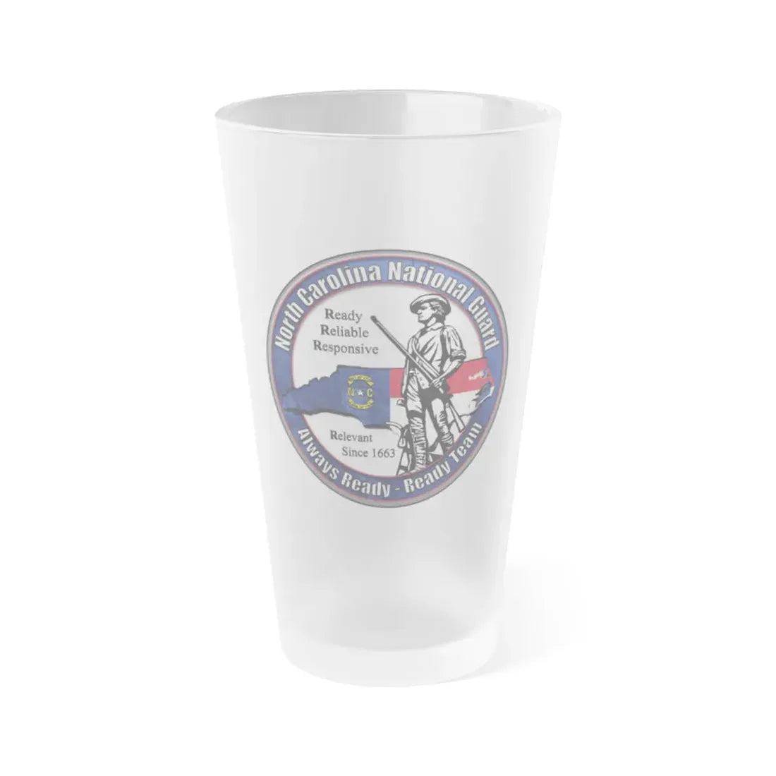North Carolina National Guard - Frosted Pint Glass 16oz 16oz Frosted - Go Mug Yourself