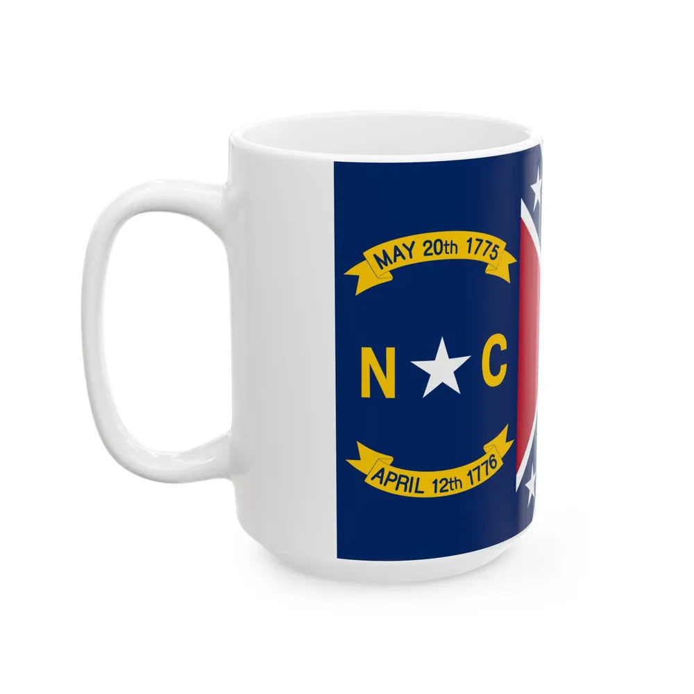 North Carolina Rebel Flag (United States) White Coffee Mug - Go Mug Yourself