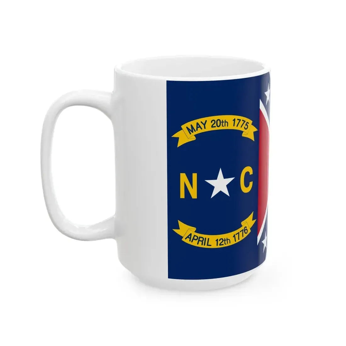 North Carolina Rebel Flag (United States) White Coffee Mug - Go Mug Yourself